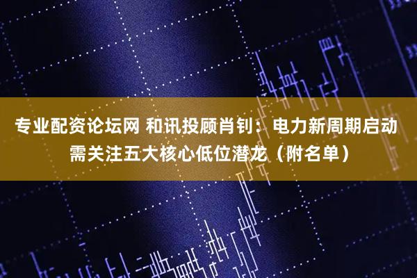 专业配资论坛网 和讯投顾肖钊：电力新周期启动 需关注五大核心低位潜龙（附名单）