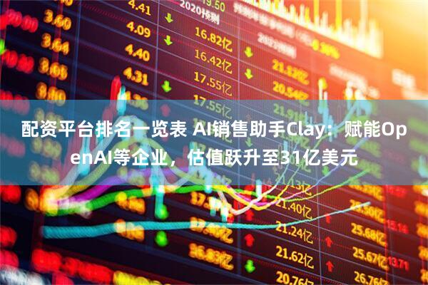 配资平台排名一览表 AI销售助手Clay：赋能OpenAI等企业，估值跃升至31亿美元